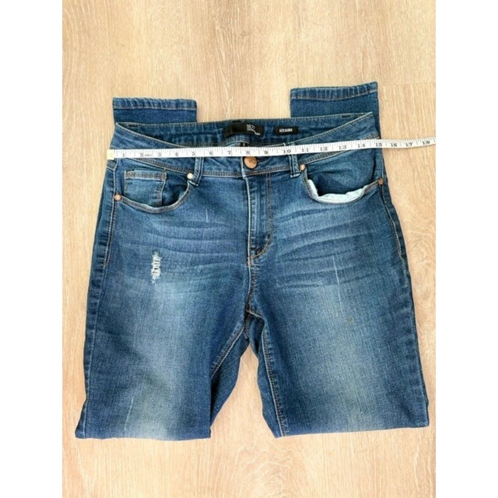 1822 Denim Adrianna Distressed Skinny Jeans Medium Wash Blue‎ Size 8